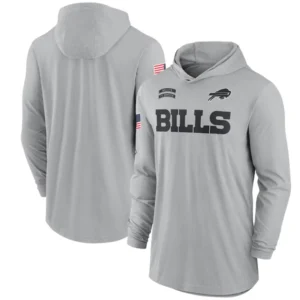 Buffalo Bills 2024 Salute To Service Long Sleeve Hooded T-Shirt