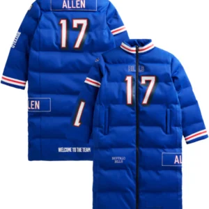 Buffalo Bills Josh Allen Puffer Long Coat