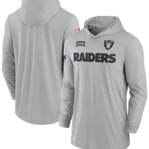 Las Vegas Raiders 2024 Salute To Service Long Sleeve Hooded T-Shirt