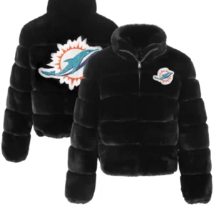 Miami Dolphins Faux Fur Jacket