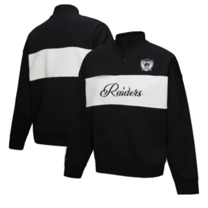 Oakland Raiders Black Quarter-Zip Jacket