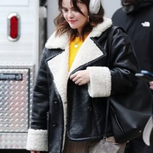 Only Murders In the Building Selena Gomez Shearling Leather Jacket