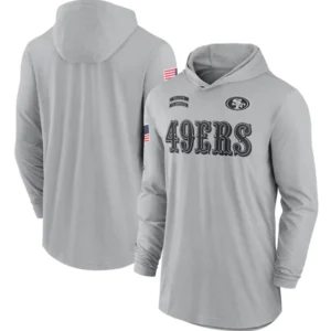 San Francisco 49ers Salute To Service 2024 Long Sleeve Hooded T-Shirt
