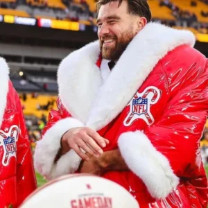 Travis Kelce Red Christmas Coat
