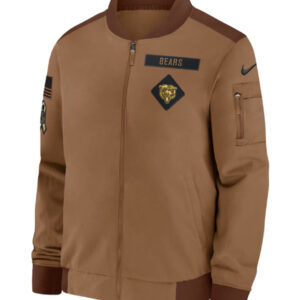 Salute To Service Chicago Bears Brown Bomber Jacket
