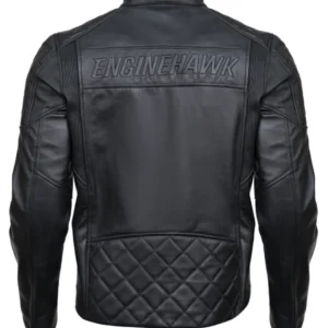 Men’s Black Cafe Racer Leather Jacket With Zipper Sleeves