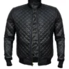 Men’s Black Diamond Quilted Leather Jacket