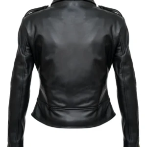 Women’s Asymmetrical Leather Black Bikers Jacket