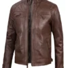 Men Brown Chocolate Biker Leather Jacket