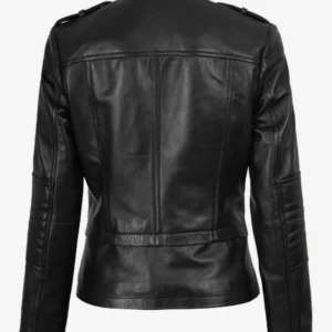 Women Asymmetrical Black Leather Jacket