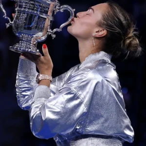 Aryna Sabalenka 2025 US Open Crop Silver Jacket