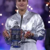 Aryna Sabalenka 2025 US Open Silver Crop Jacket