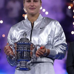 Aryna Sabalenka 2025 US Open Silver Crop Jacket