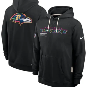 Baltimore Ravens Black 2025 Crucial Catch Sideline Hoodie