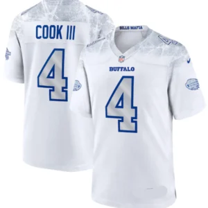 Buffalo Bills James Cook III White 2025 Rivalries Collection Game Jersey