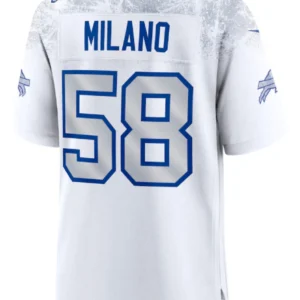 Buffalo Bills Matt Milano 2025 White Rivalries Collection Game Jersey