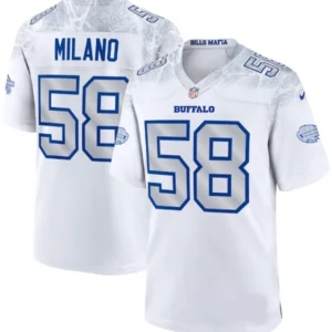 Buffalo Bills Matt Milano White 2025 Rivalries Collection Game Jersey