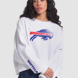 Buffalo Bills Nike White 2025 Rivalries Collection Oversized Phoenix Fleece Sweatshirt