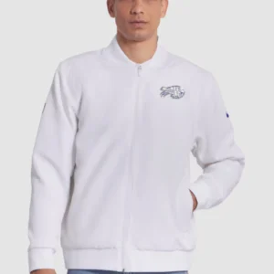 Buffalo Bills White 2025 Rivalries Collection Sideline Full-Zip Bomber Jacket