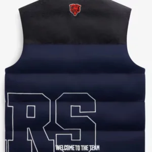 Chicago Bears Off Season x NFL Navy Team Puffer Zipper Vest