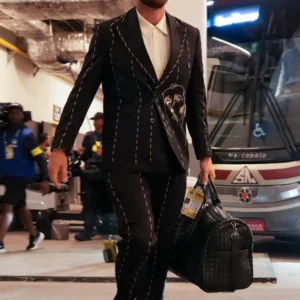 Chiefs vs Chargers Travis Kelce Black Suit