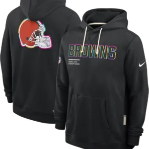 Cleveland Browns Black 2025 Crucial Catch Sideline Hoodie