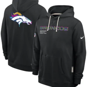 Denver Broncos Black 2025 Crucial Catch Sideline Hoodie