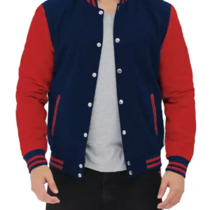 Men’s Red And Blue Varsity Bomber Jacket