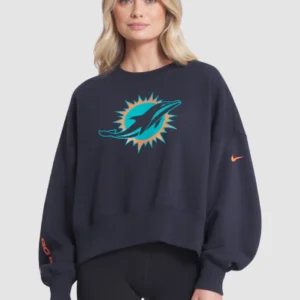 Miami Dolphins Blue 2025 Rivalries Collection Oversized Phoenix Fleece Sweatshirt