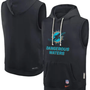 Miami Dolphins Blue 2025 Rivalries Collection Standard Issue Sideline Dri-FIT Sleeveless Hoodie