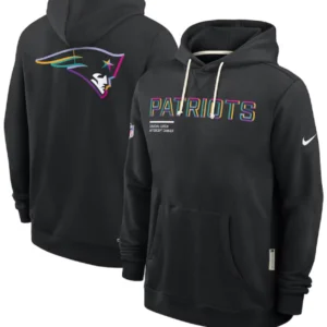New England Patriots Black 2025 Crucial Catch Sideline Hoodie