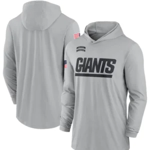 New York Giants 2024 Salute To Service Long Sleeve Hooded T-Shirt