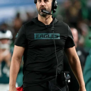 Nick Sirianni Eagles Half Sleeves Black Hoodie T-Shirt