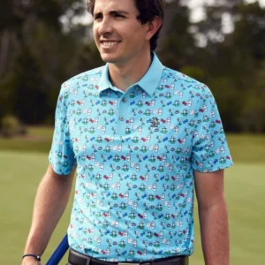 Penguin Golf Player Print Polo Shirt