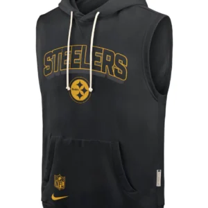 Pittsburgh Steelers Black Sideline Sleeveless Hoodie