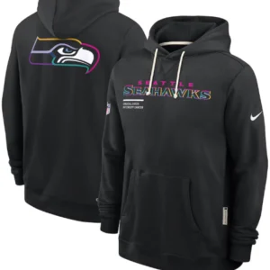 Seattle Seahawks Black 2025 Crucial Catch Sideline Hoodie