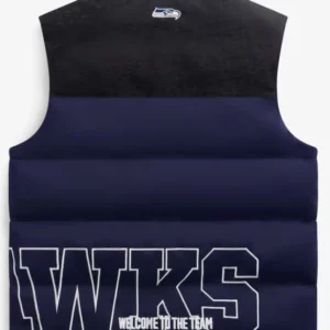 Seattle Seahawks Off Season x NFL College Navy Team Puffer Zipper Vest