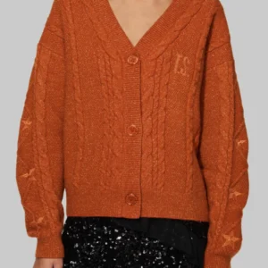 The Life of a Showgirl Orange Cardigan