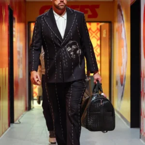 Travis Kelce Chiefs vs Chargers Black Suit