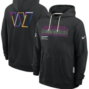 Washington Commanders Black 2025 Crucial Catch Sideline Hoodie