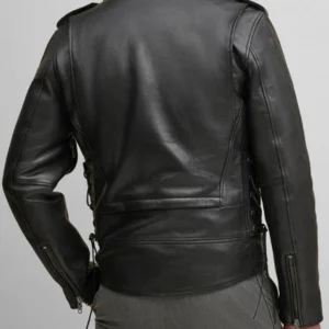 Black Leather Rider Jacket For Men