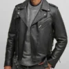 Men Black Leather Rider Jacket