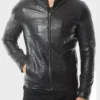 Mens Café Racer Black Leather Jacket