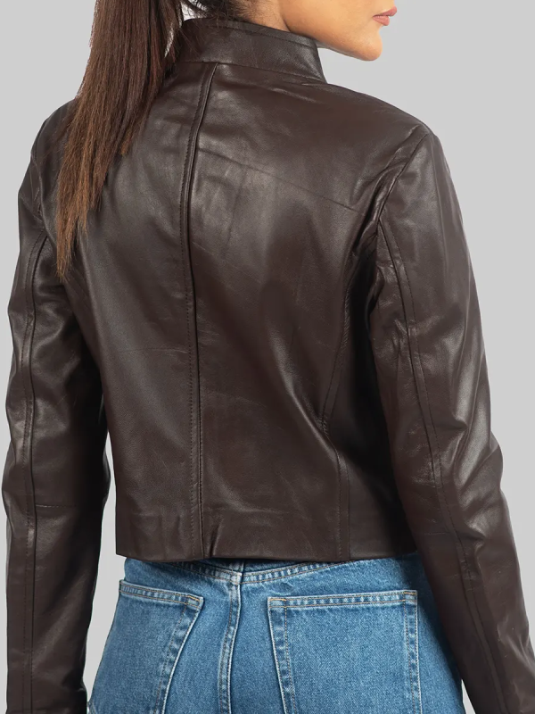 Women’s Dark Brown Biker Leather Jacket