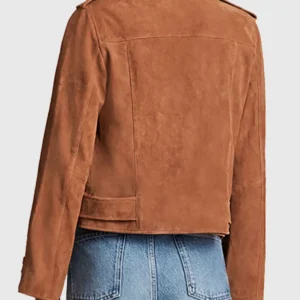 Women’s Leather Brown Suede Biker Jacket