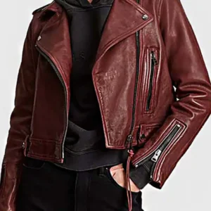 Women’s Maroon Leather Jacket