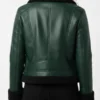 B3 Aviator Green Shearling Jacket For Women