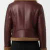 B3 Shearling Maroon Jacket For Women