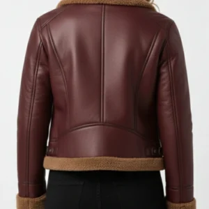B3 Shearling Maroon Jacket For Women