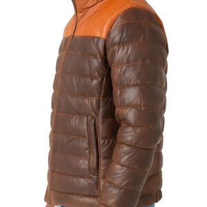 Brown Puffer Bridger Brown Leather Jacket